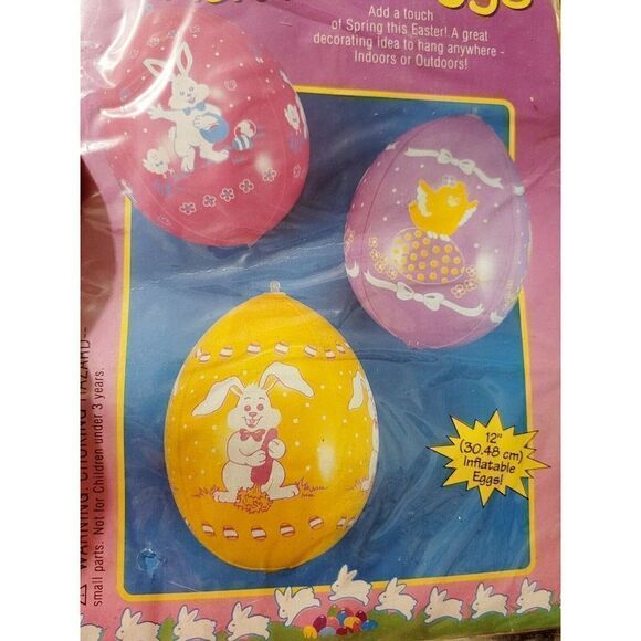 Easter Unlimited 3 Inflatable 12" Easter Eggs #4039 - Picture 2 of 3